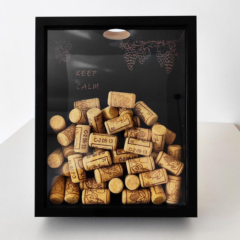 Red Wine Cork Display Frame Wo - Vintage Collectible Glass ulasan dan harga
