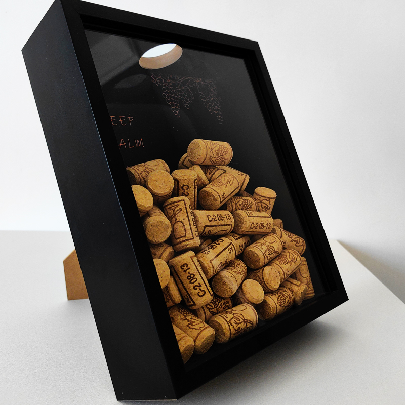 Red Wine Cork Display Frame Wo - Vintage Collectible Glass ulasan dan harga