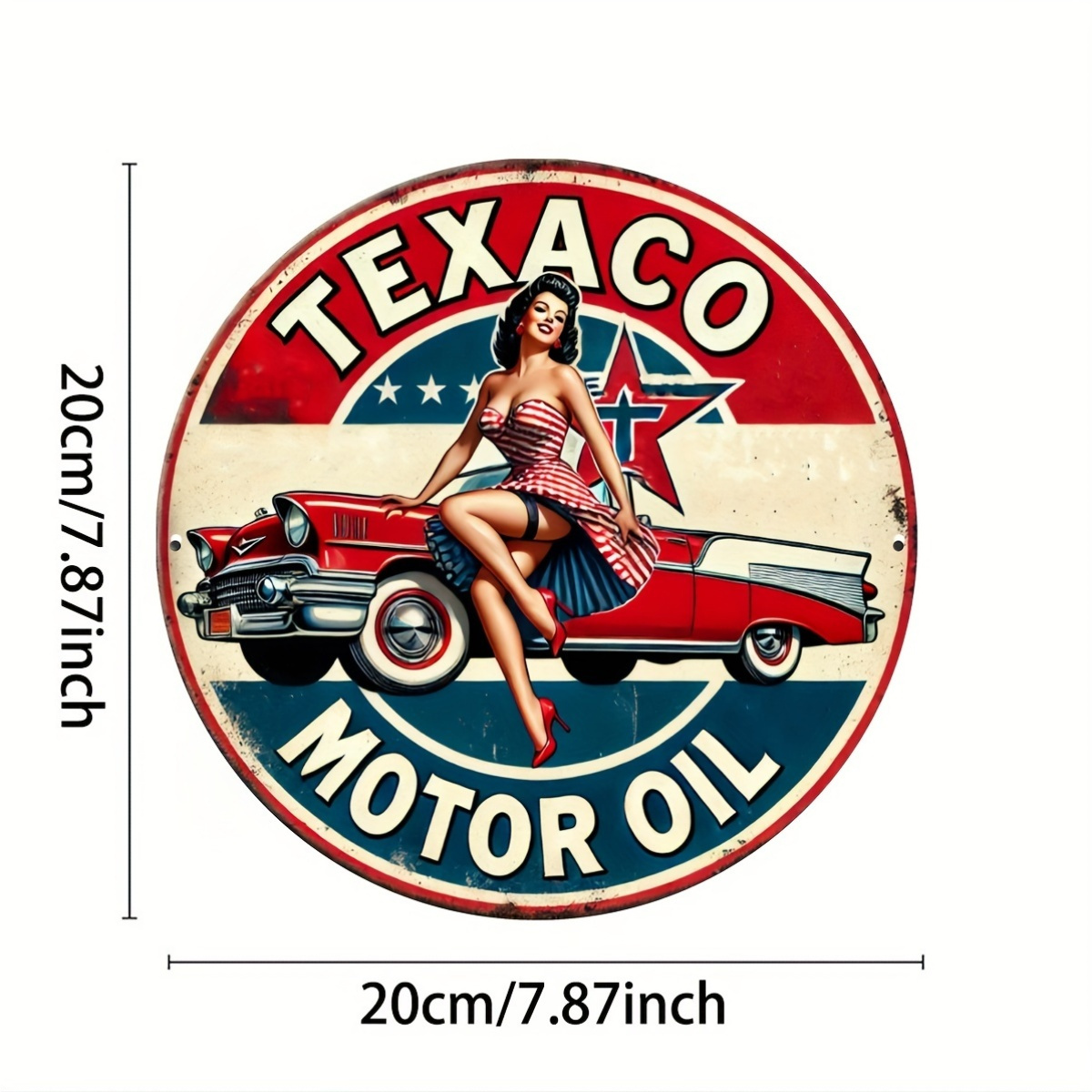 Texaco Motor Oil Vintage Alumi - Vintage Collectible Signs ulasan dan harga