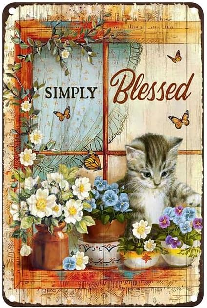 1p,Flower Adorable Kitten Mona - Vintage Collectible Signs ulasan dan harga