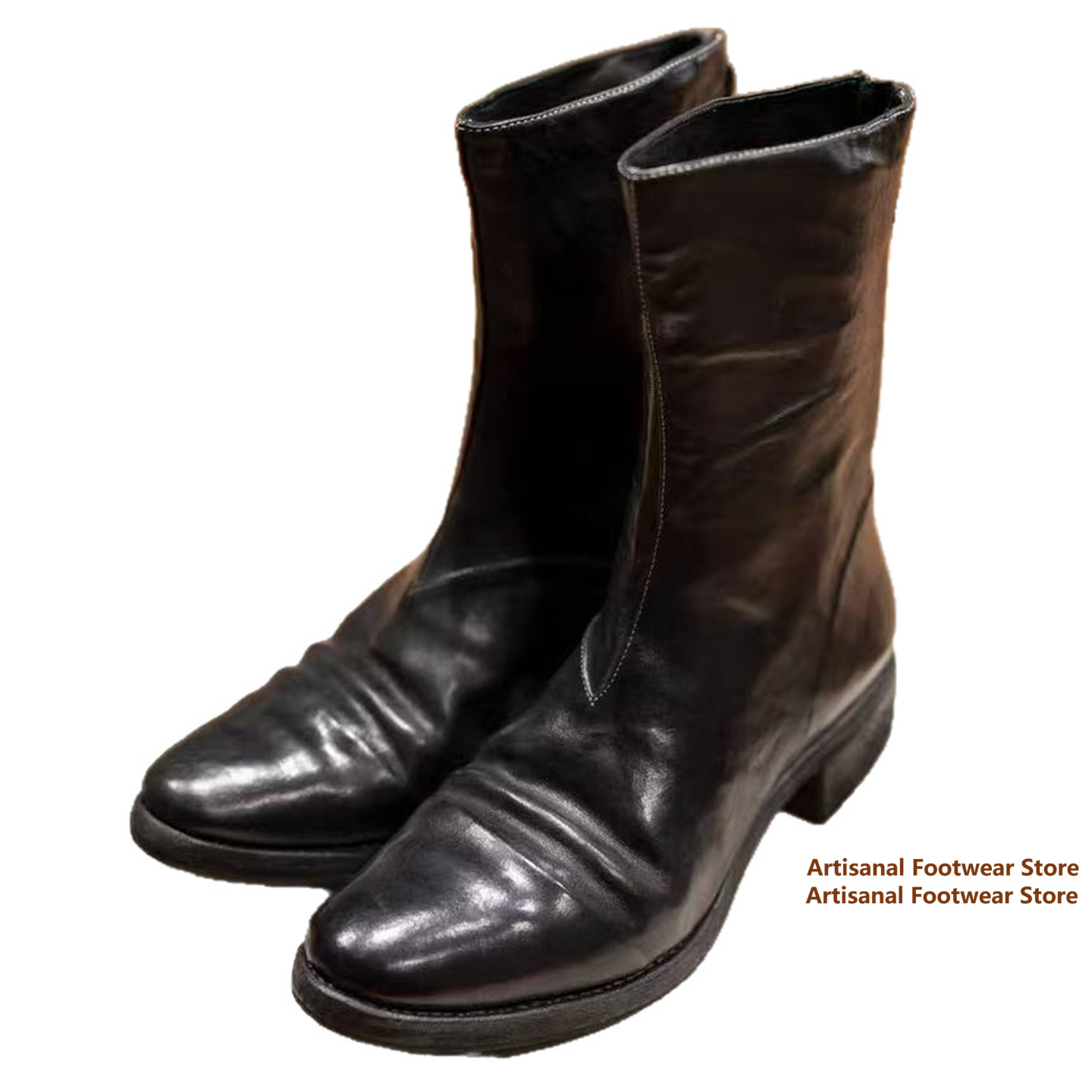 Vintage Wrinkled Leather Mid-C - Vintage Zipper ulasan dan harga