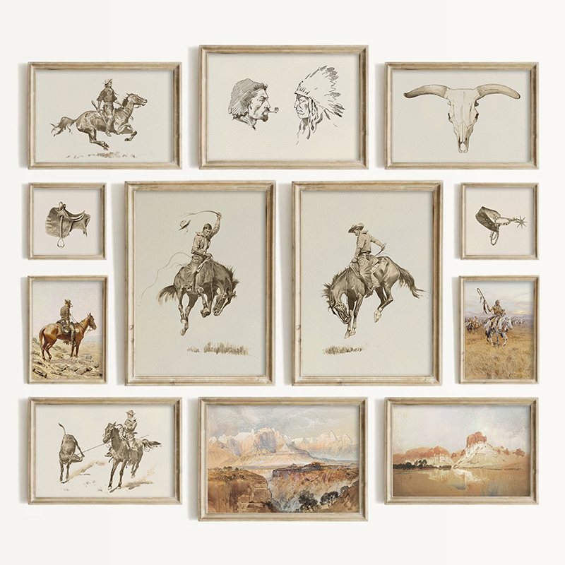 Southwestern Style Cowboy Wall - Vintage Collectible Toys ulasan dan harga