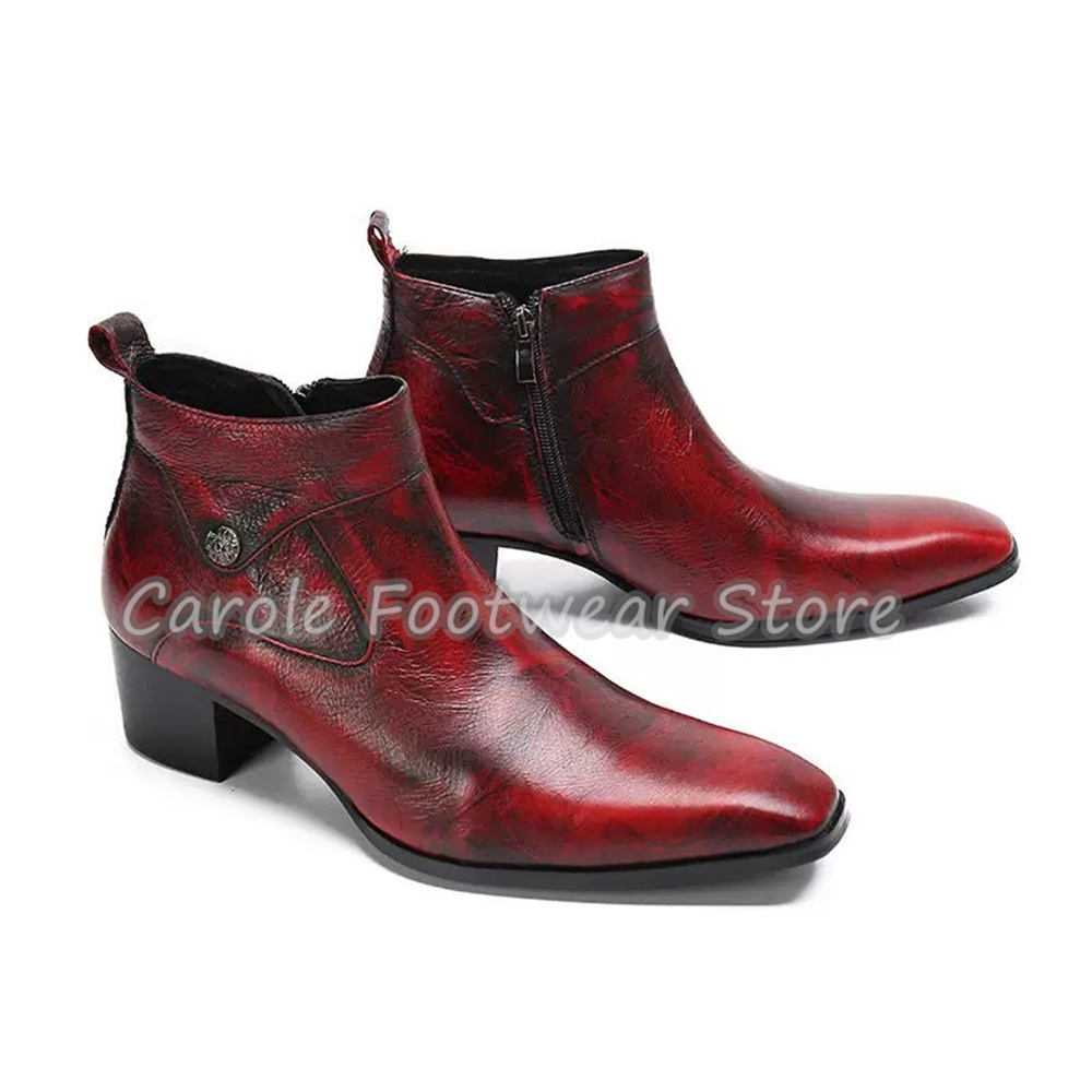 Vintage Square Toe Genuine Lea - Vintage Zipper ulasan dan harga